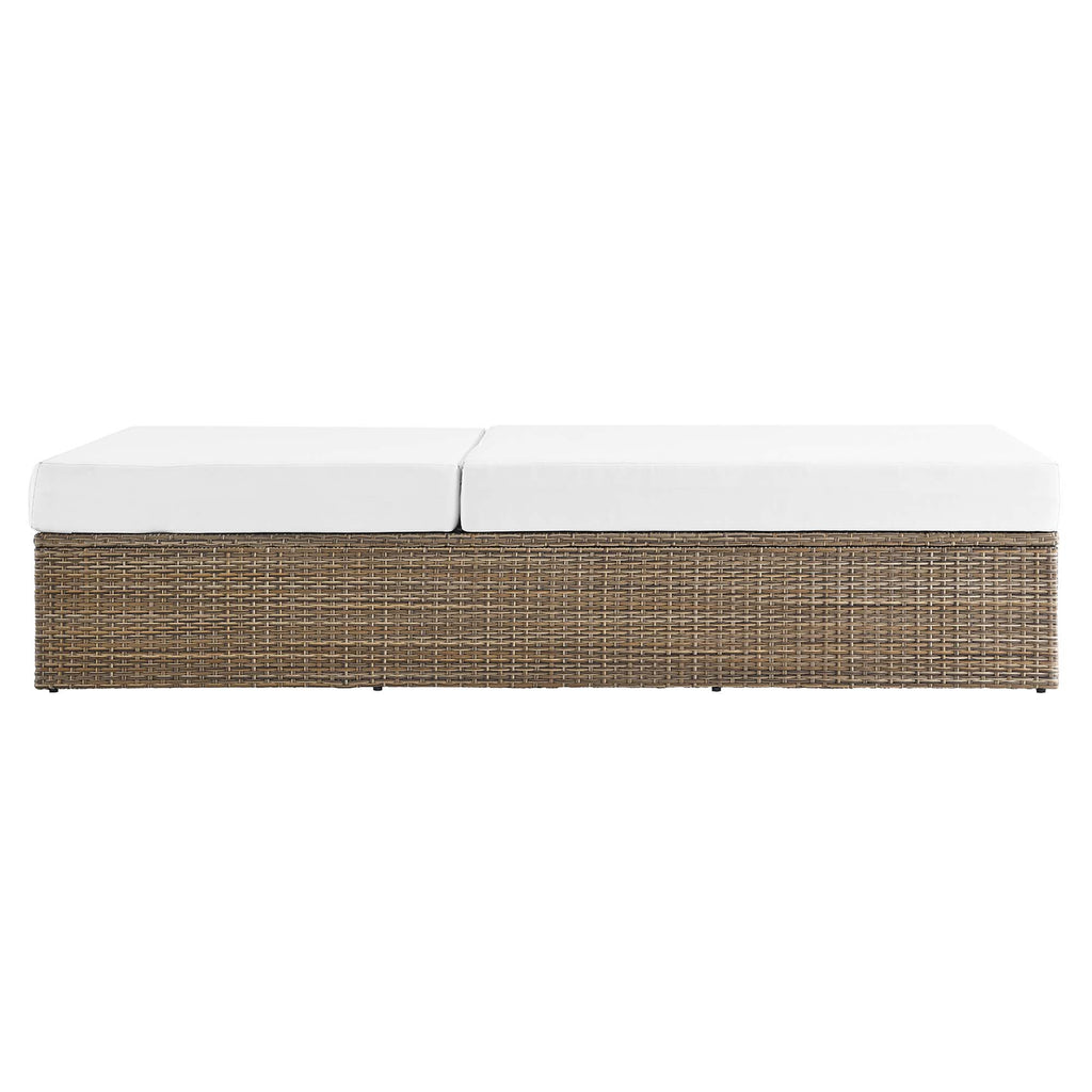 Convene Outdoor Patio Chaise Lounge Chair - Cappuccino White