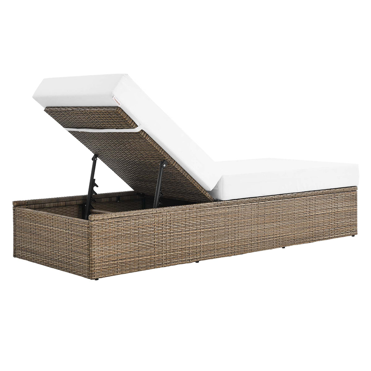 Convene Outdoor Patio Chaise Lounge Chair - Cappuccino White