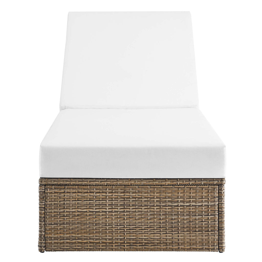 Convene Outdoor Patio Chaise Lounge Chair - Cappuccino White