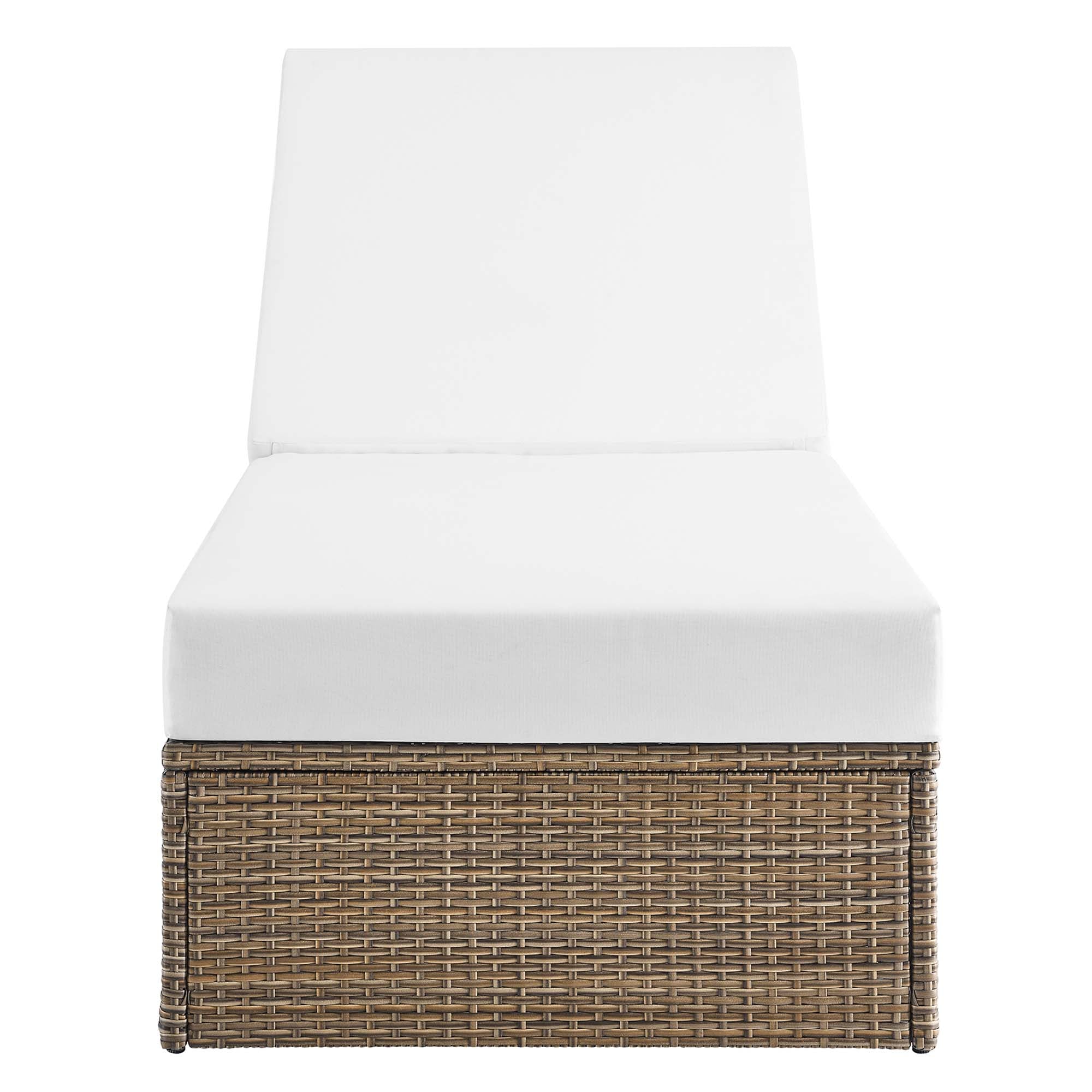 Convene Outdoor Patio Chaise Lounge Chair - Cappuccino White
