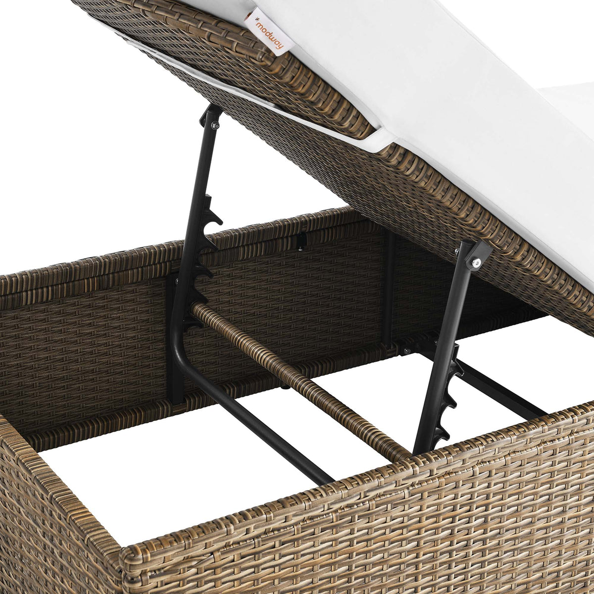 Convene Outdoor Patio Chaise Lounge Chair - Cappuccino White
