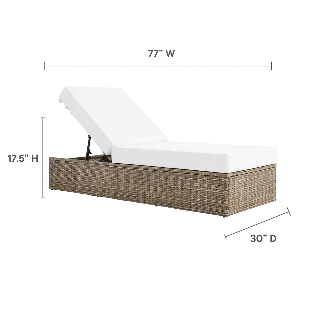 Convene Outdoor Patio Chaise Lounge Chair - Cappuccino White
