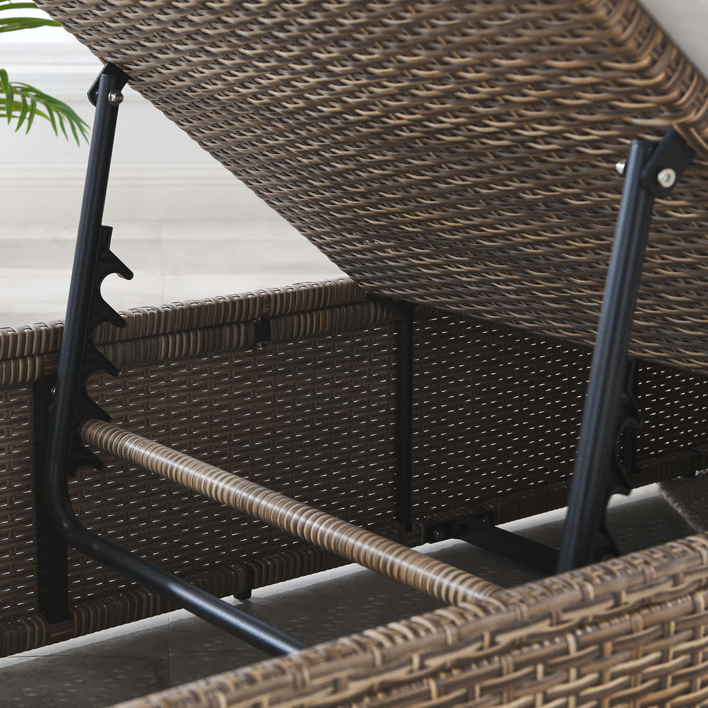 Convene Outdoor Patio Chaise Lounge Chair - Cappuccino White