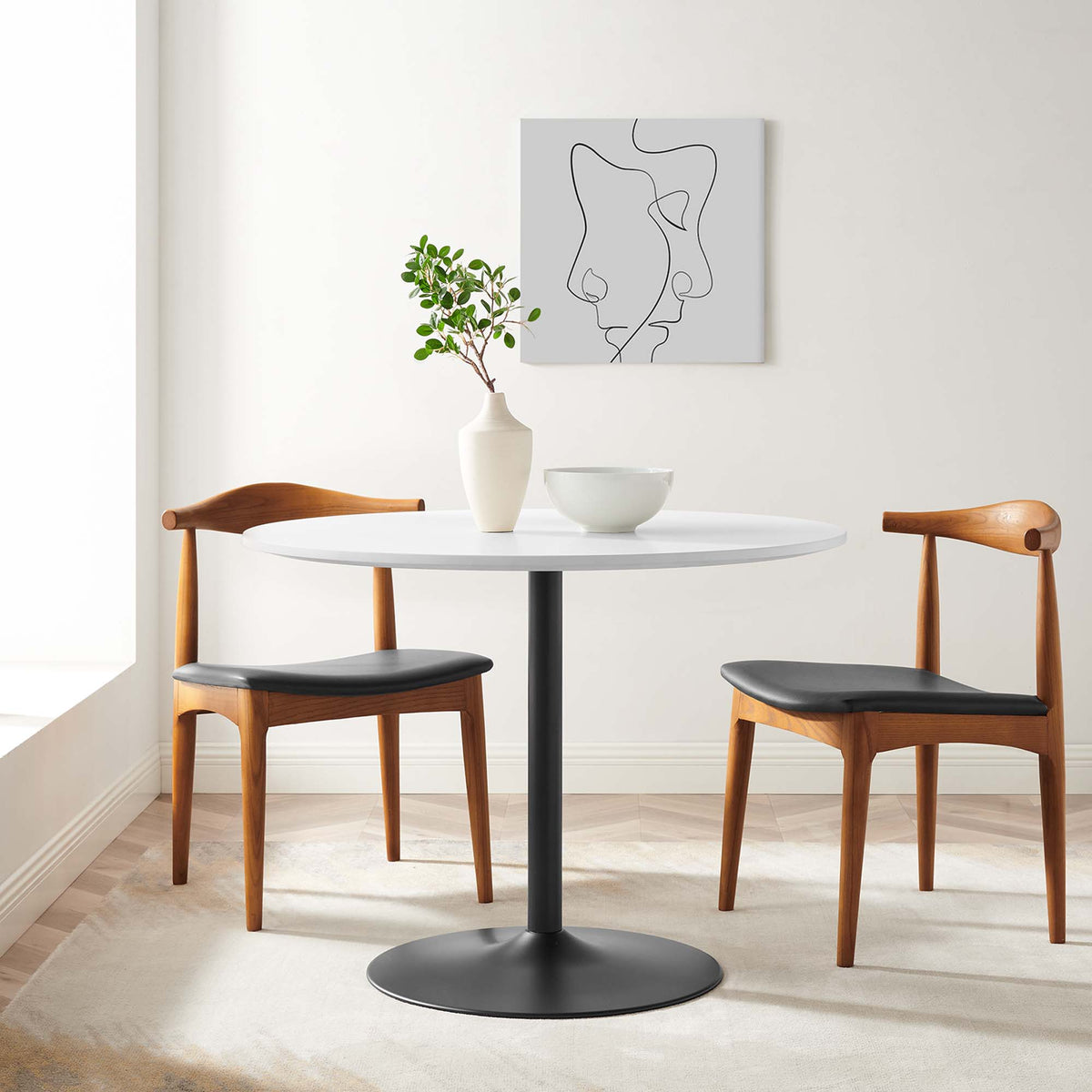Amuse 40" Dining Table - Black White