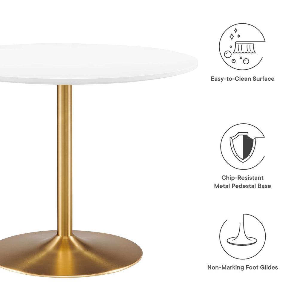 Amuse 40" Dining Table - Gold White