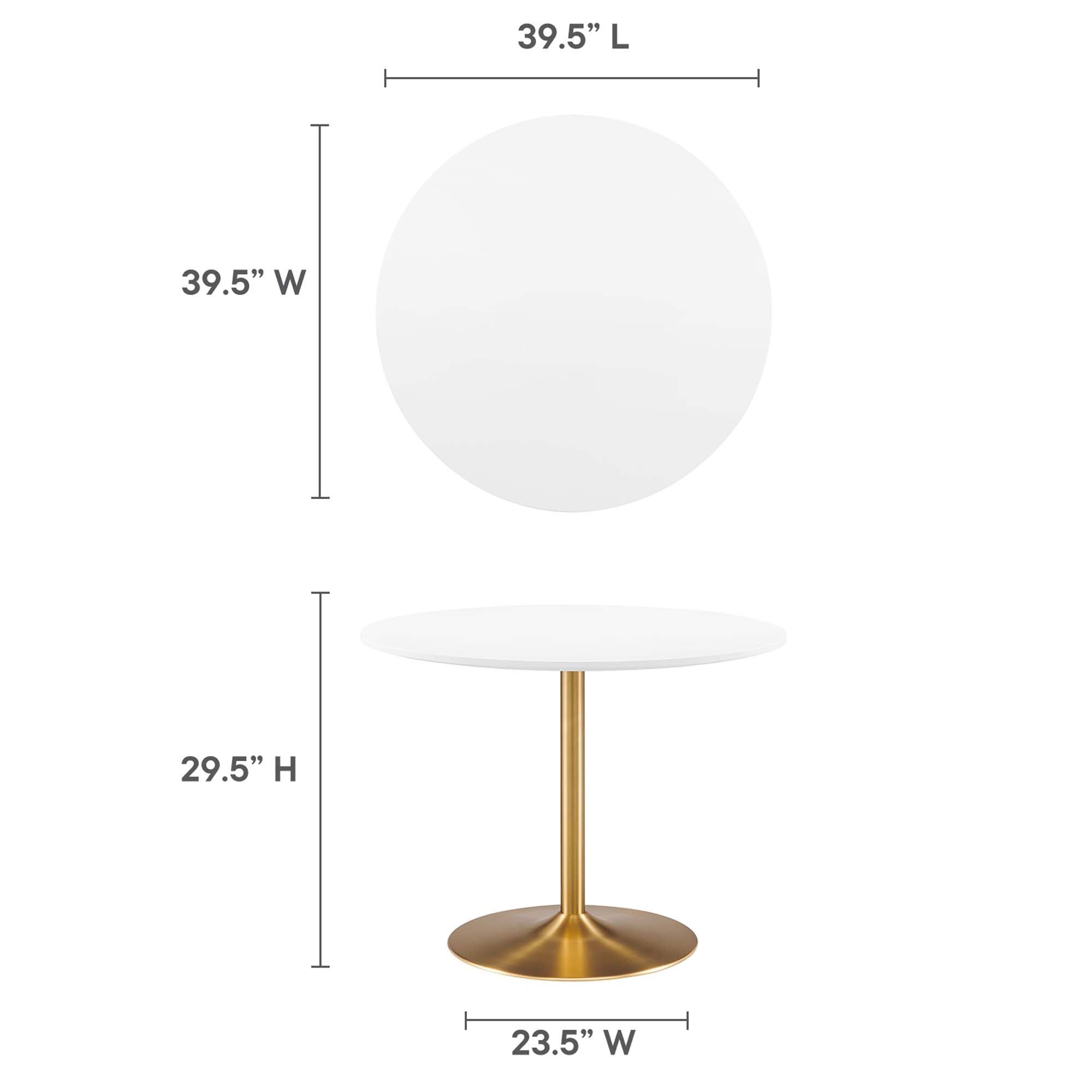 Amuse 40" Dining Table - Gold White