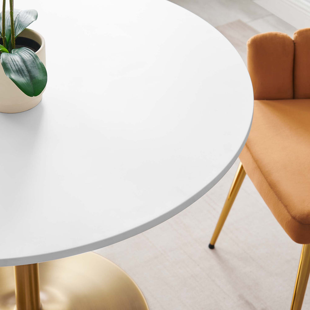 Amuse 40" Dining Table - Gold White