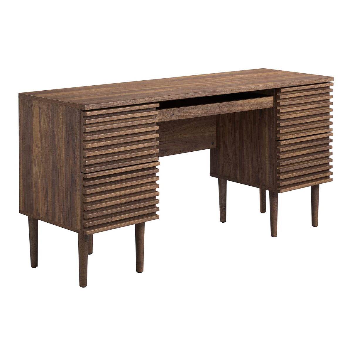 Render Office Desk - Walnut