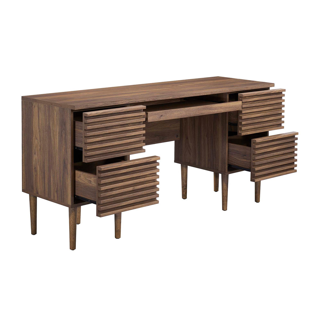Render Office Desk - Walnut