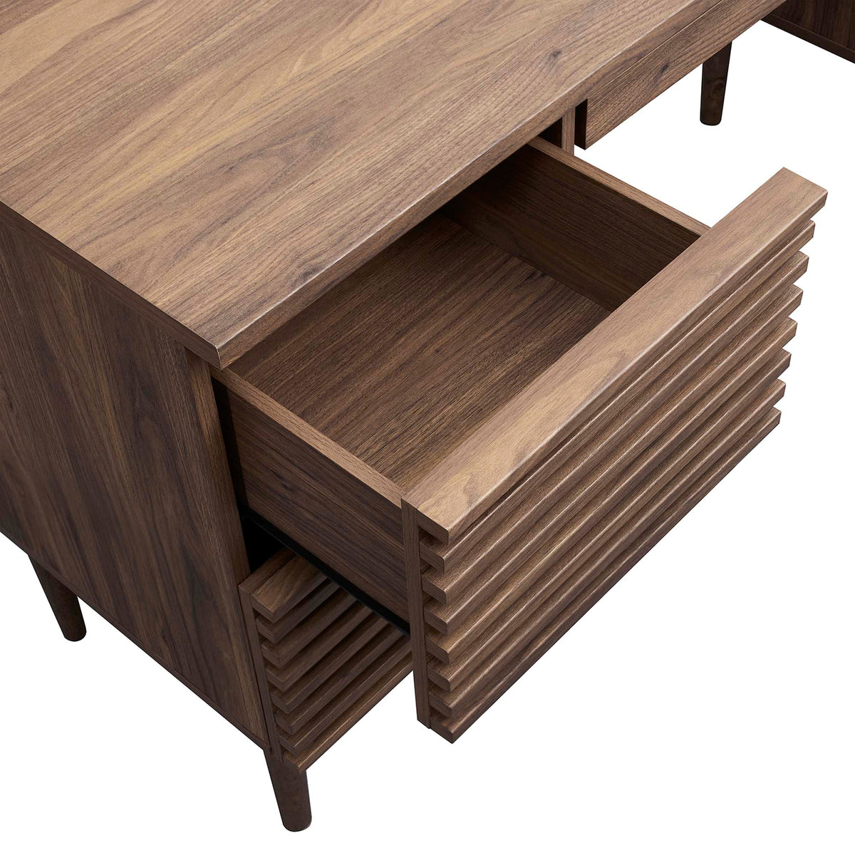 Render Office Desk - Walnut