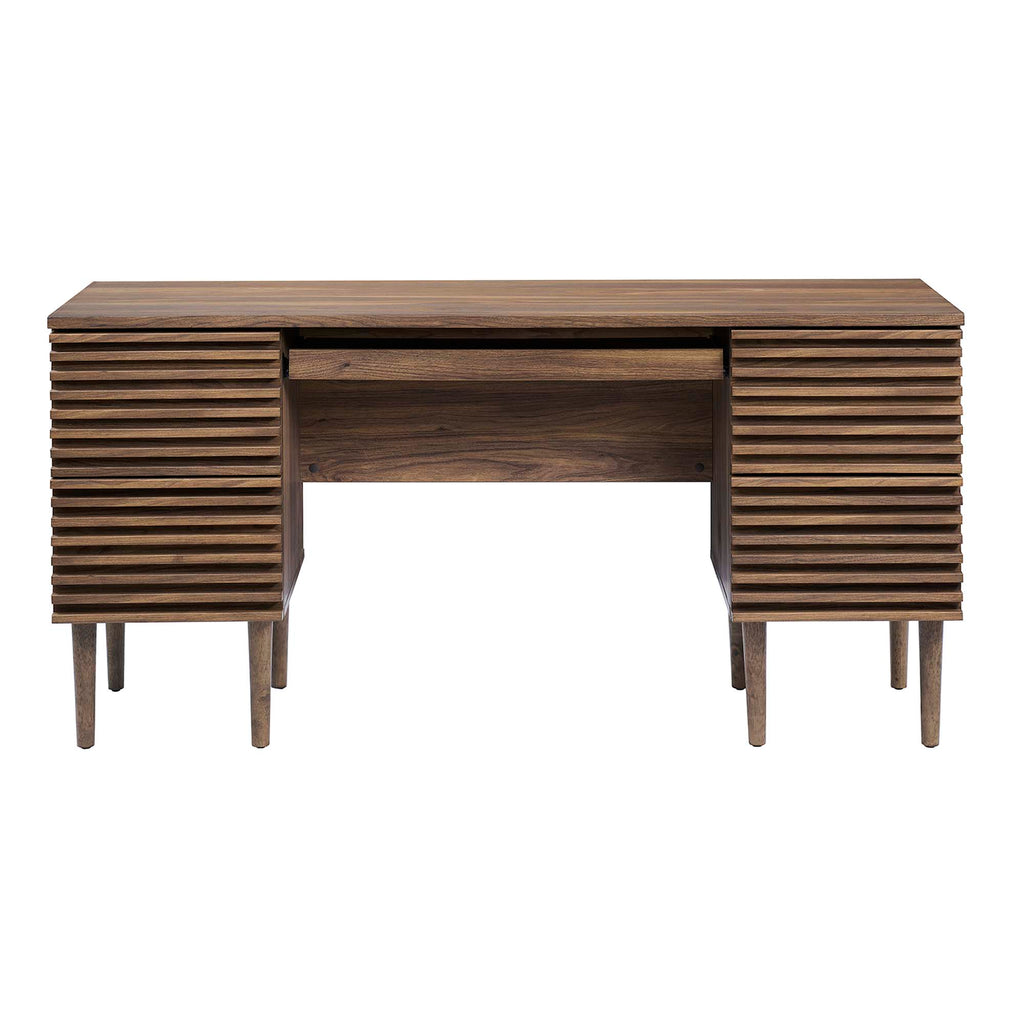 Render Office Desk - Walnut