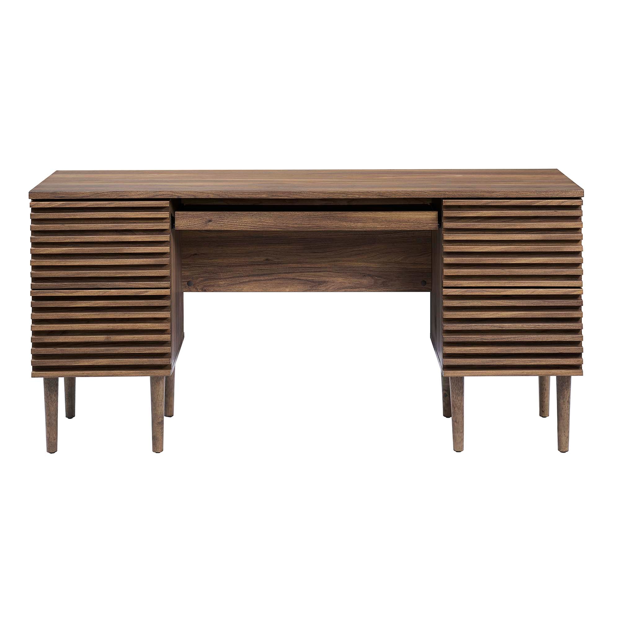 Render Office Desk - Walnut