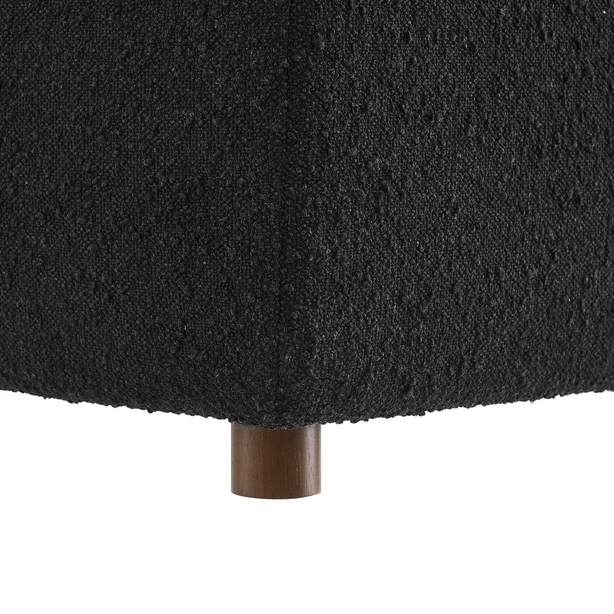 Commix Down Filled Overstuffed Boucle Fabric Armless Chair - Black