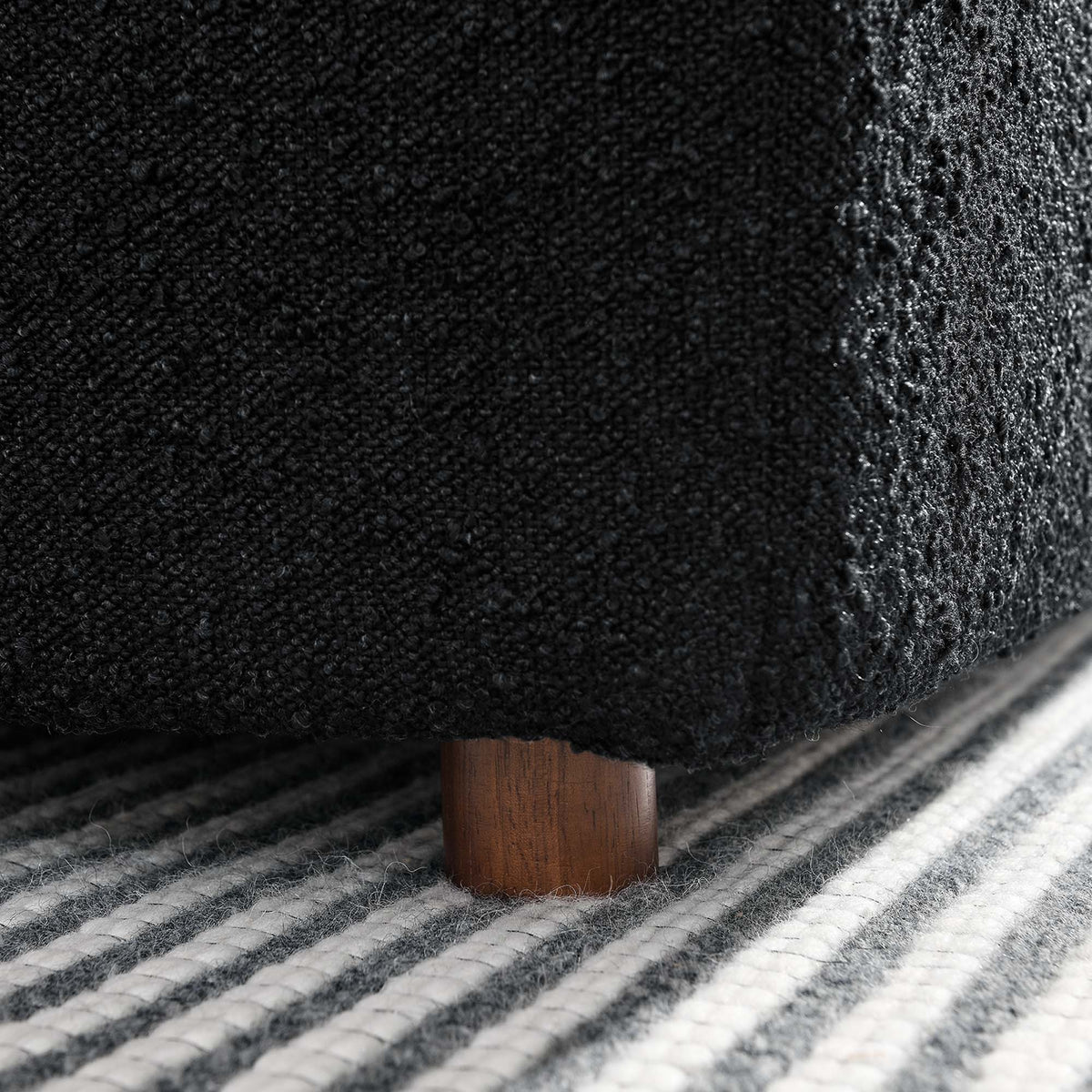 Commix Down Filled Overstuffed Boucle Fabric Armless Chair - Black