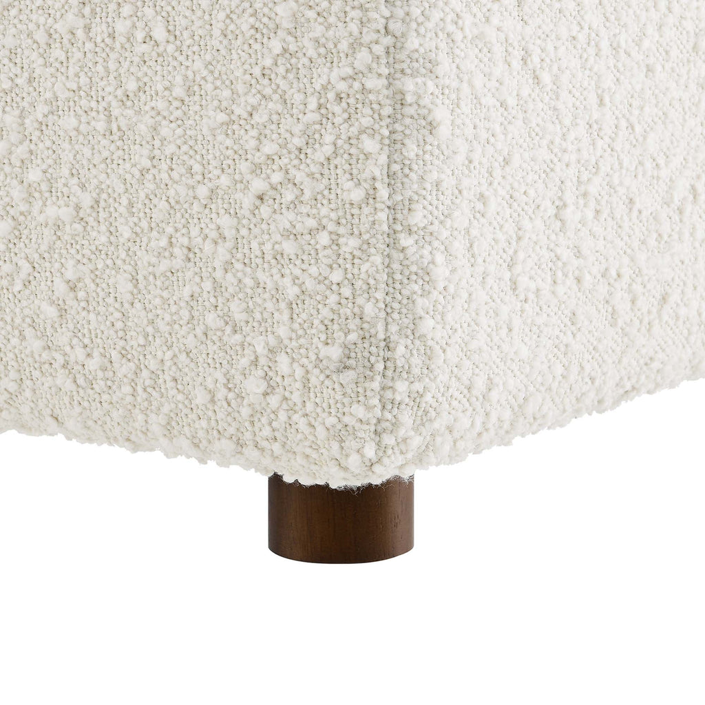 Commix Down Filled Overstuffed Boucle Fabric Armless Chair - Ivory