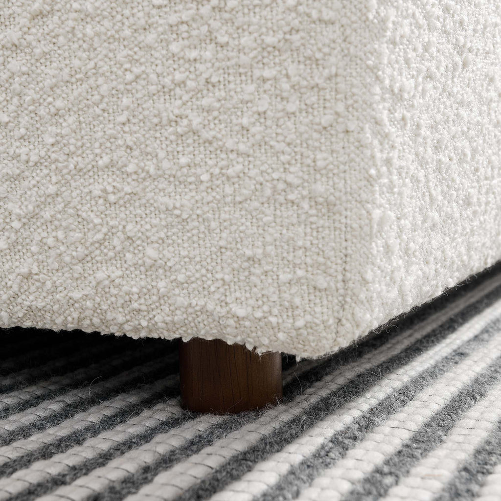 Commix Down Filled Overstuffed Boucle Fabric Armless Chair - Ivory