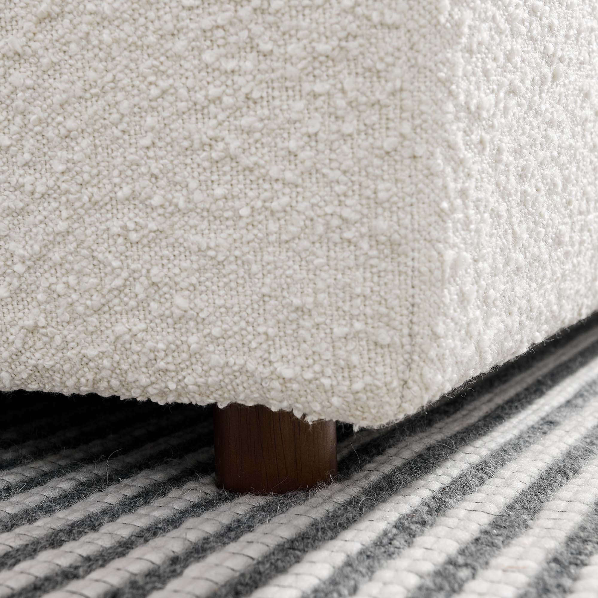 Commix Down Filled Overstuffed Boucle Fabric Armless Chair - Ivory