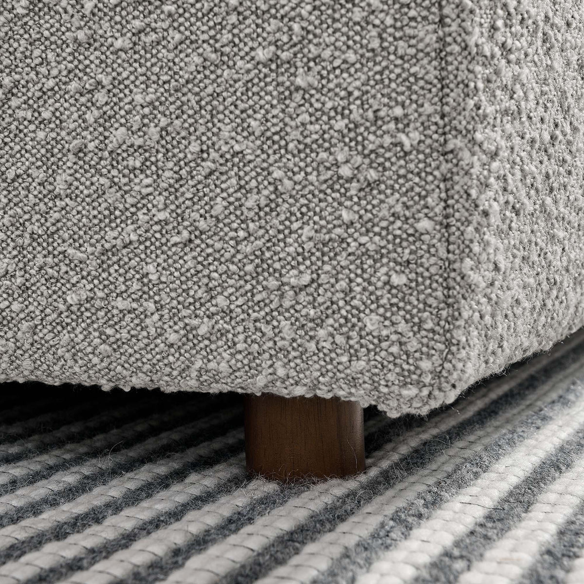 Commix Down Filled Overstuffed Boucle Fabric Armless Chair - Light Gray