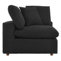Commix Down Filled Overstuffed Boucle Fabric Corner Chair - Black