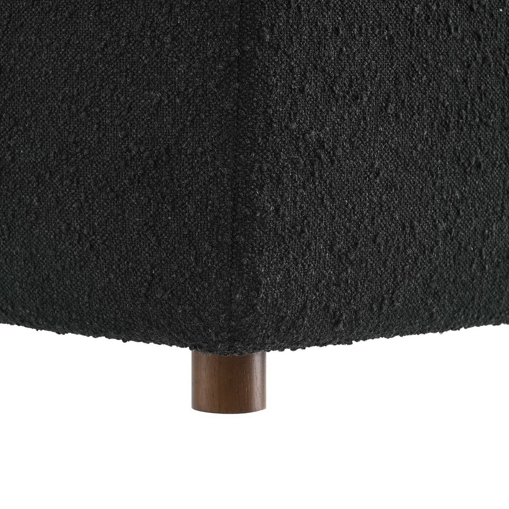 Commix Down Filled Overstuffed Boucle Fabric Corner Chair - Black