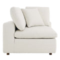 Commix Down Filled Overstuffed Boucle Fabric Corner Chair - Ivory