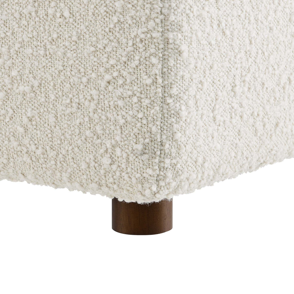 Commix Down Filled Overstuffed Boucle Fabric Corner Chair - Ivory