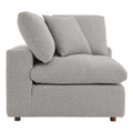 Commix Down Filled Overstuffed Boucle Fabric Corner Chair - Light Gray