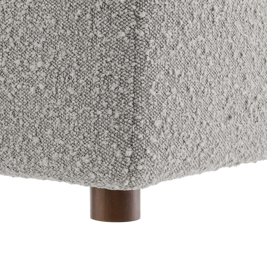 Commix Down Filled Overstuffed Boucle Fabric Corner Chair - Light Gray
