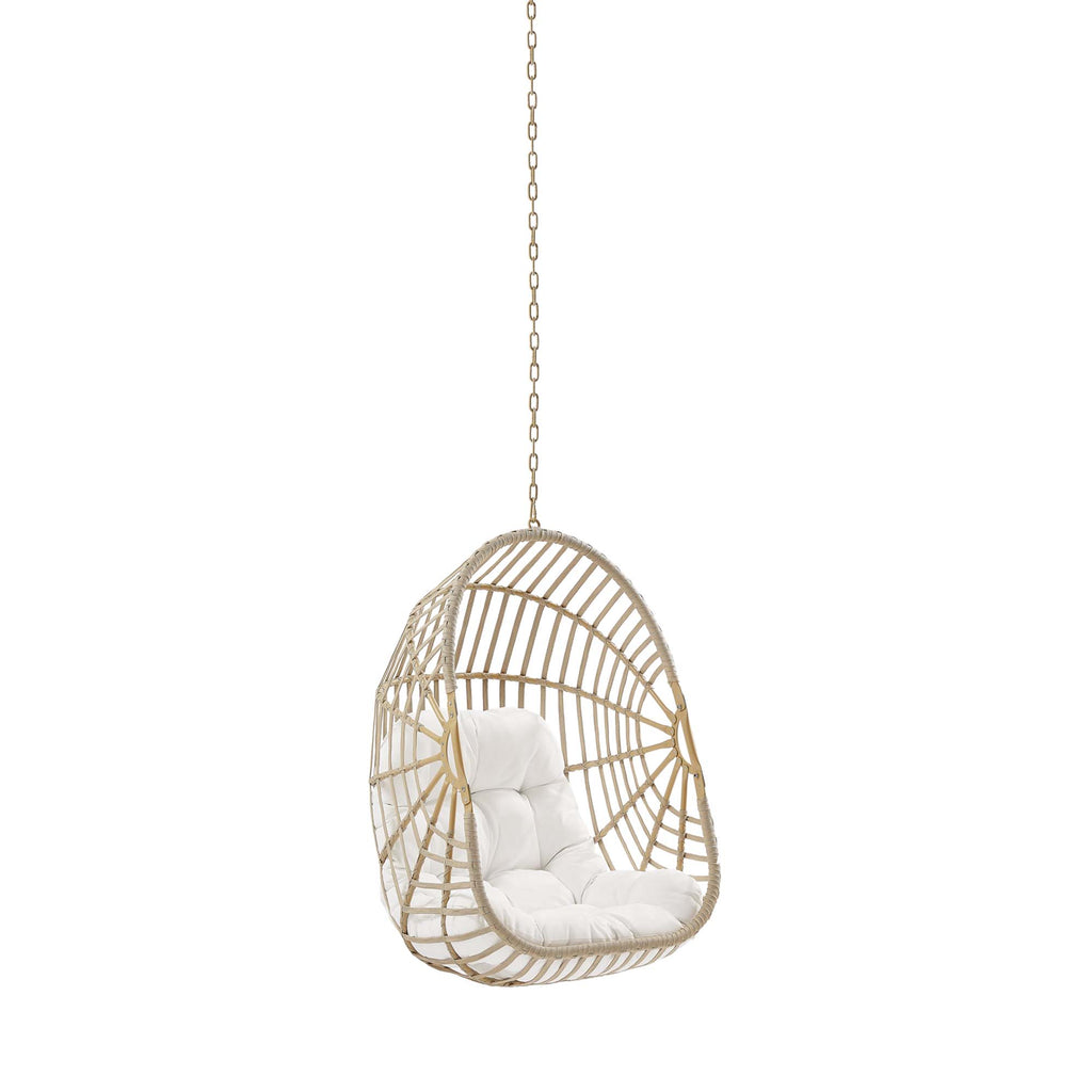 Amalie Wicker Rattan Outdoor Patio Rattan Swing Chair without Stand - Natural White