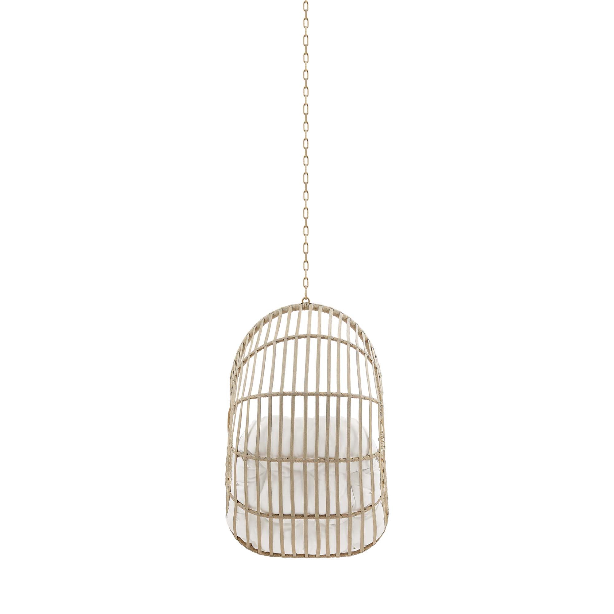 Amalie Wicker Rattan Outdoor Patio Rattan Swing Chair without Stand - Natural White