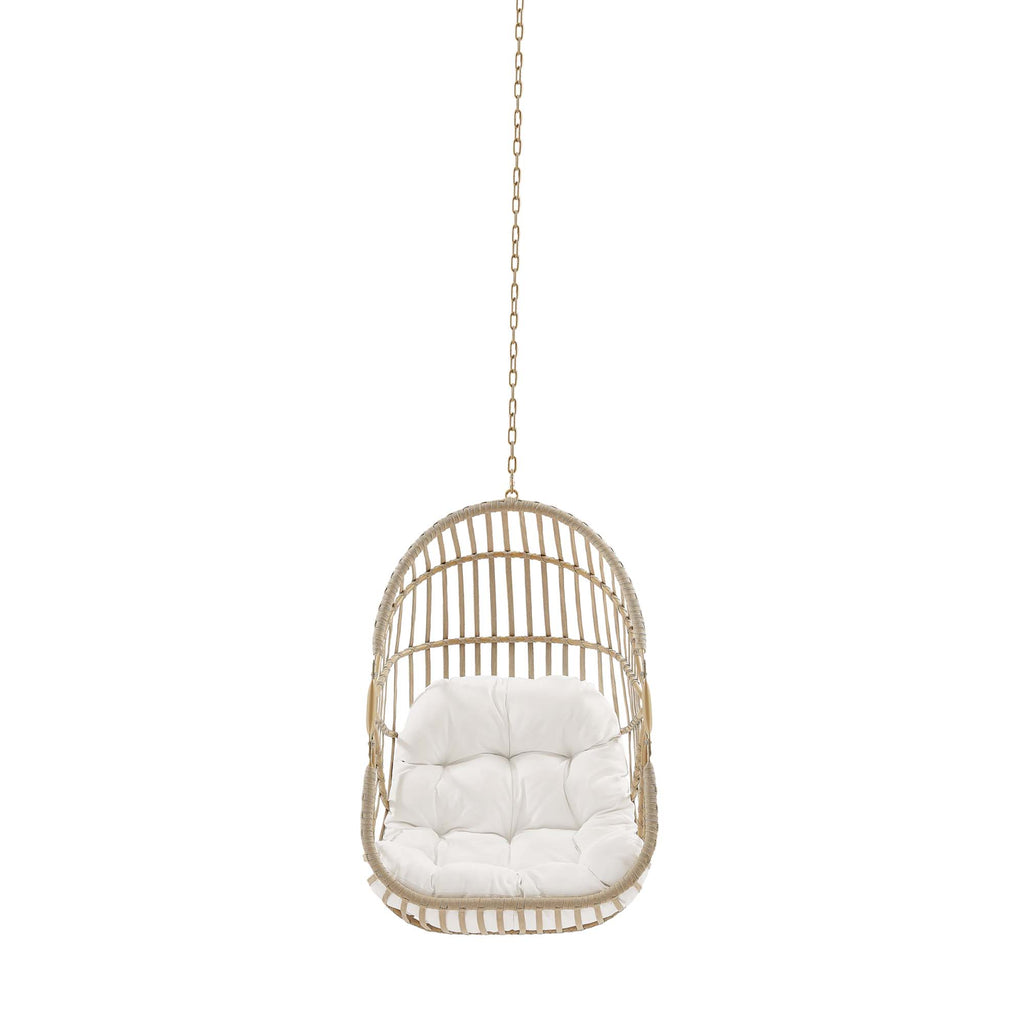 Amalie Wicker Rattan Outdoor Patio Rattan Swing Chair without Stand - Natural White