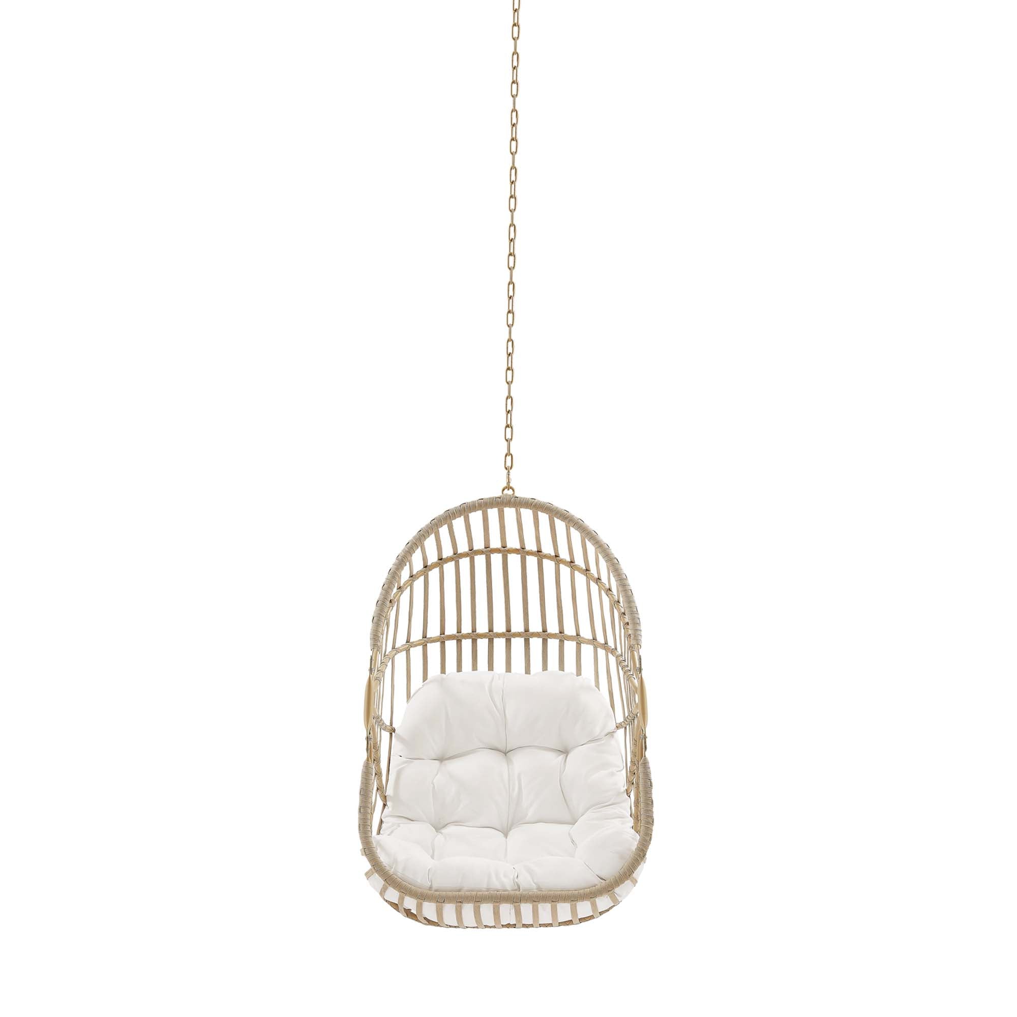Amalie Wicker Rattan Outdoor Patio Rattan Swing Chair without Stand - Natural White