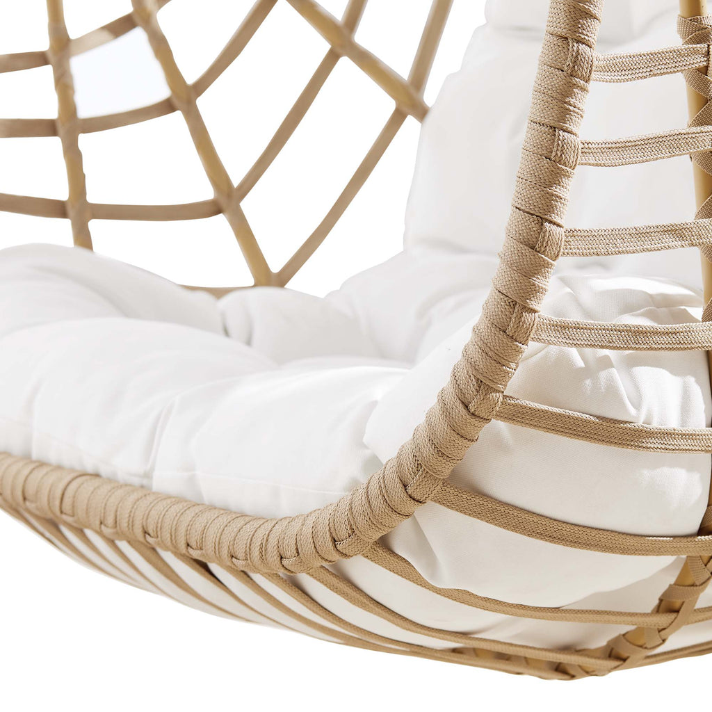 Amalie Wicker Rattan Outdoor Patio Rattan Swing Chair without Stand - Natural White