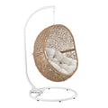 Encase Outdoor Patio Rattan Swing Chair - Cappuccino Beige