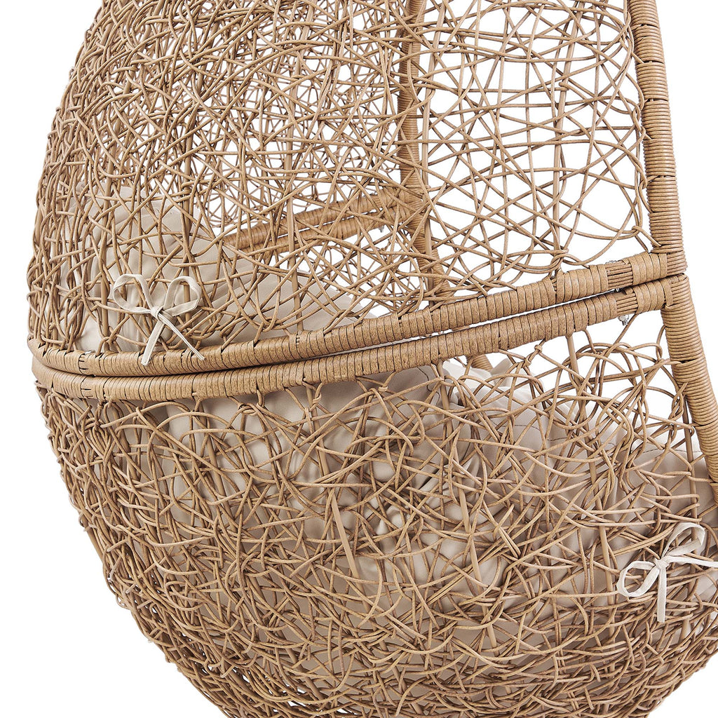 Encase Outdoor Patio Rattan Swing Chair - Cappuccino Beige