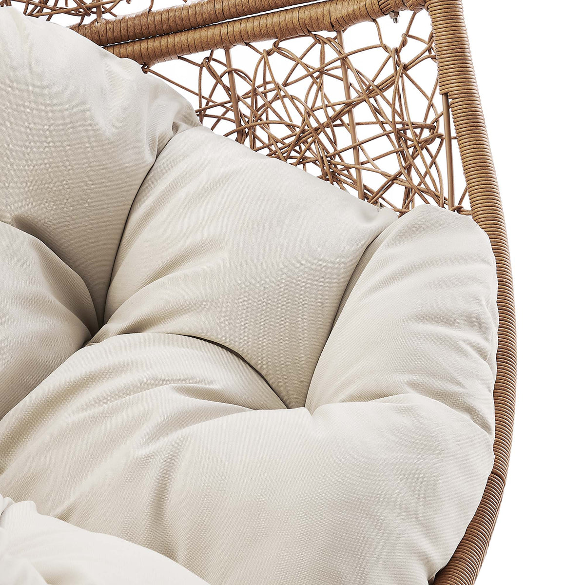 Encase Outdoor Patio Rattan Swing Chair - Cappuccino Beige