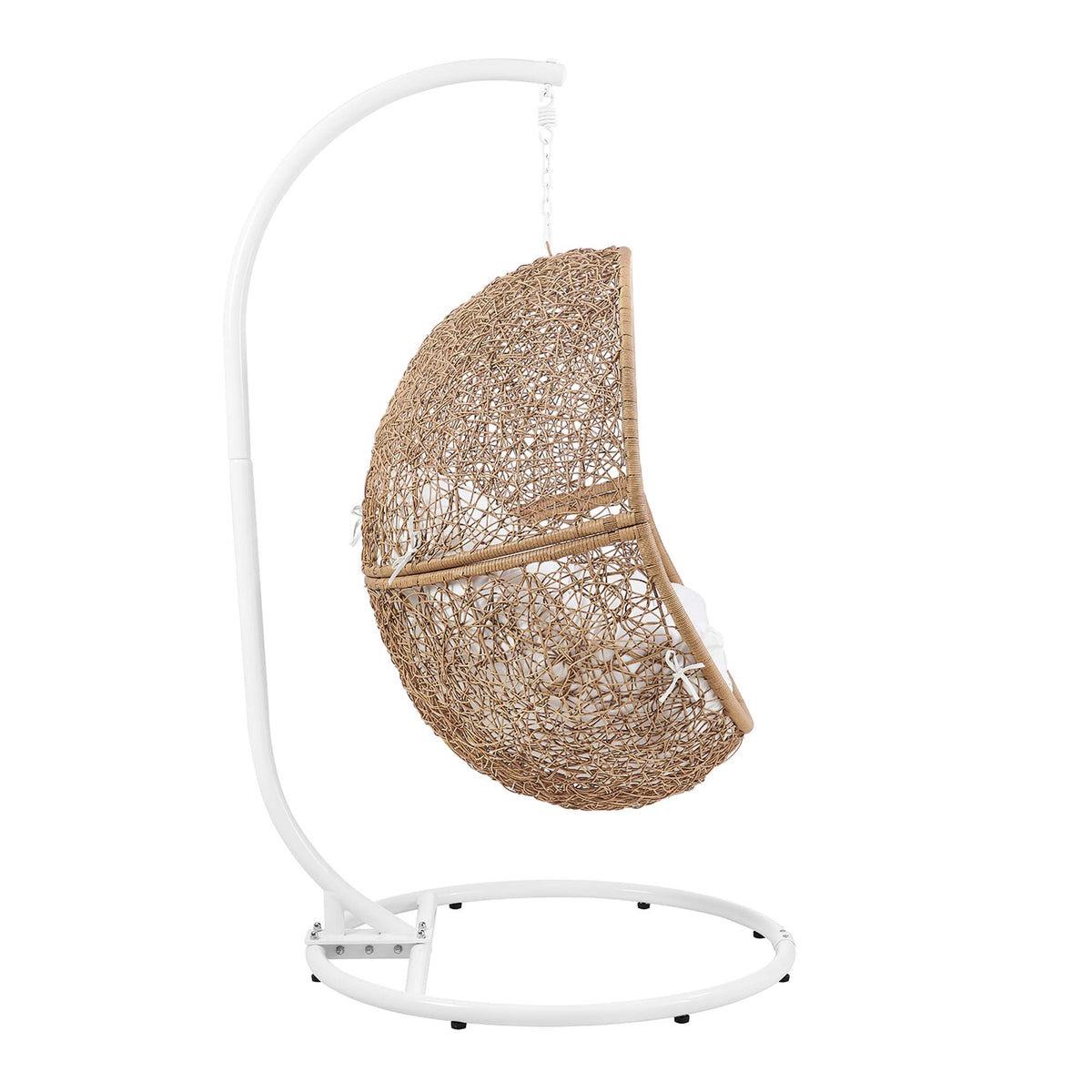 Encase Outdoor Patio Rattan Swing Chair - Cappuccino White