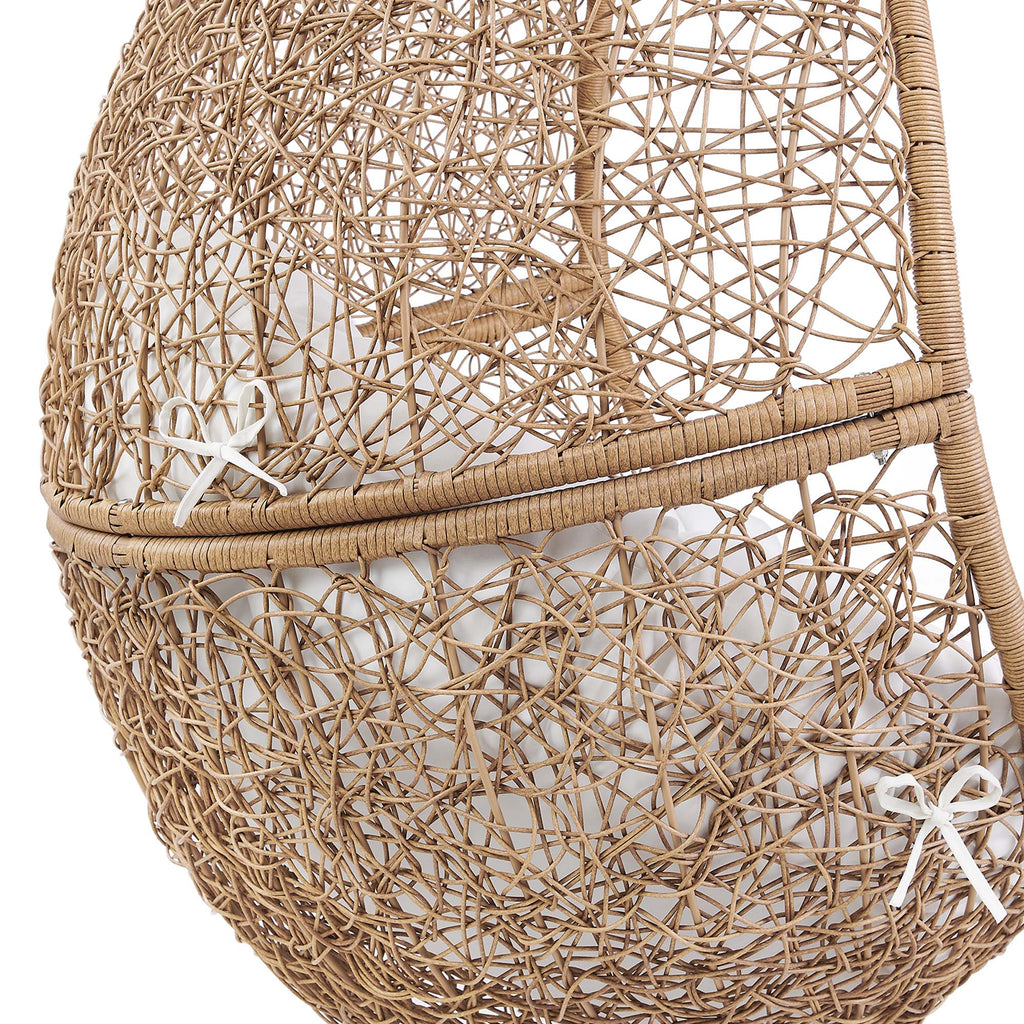 Encase Outdoor Patio Rattan Swing Chair - Cappuccino White
