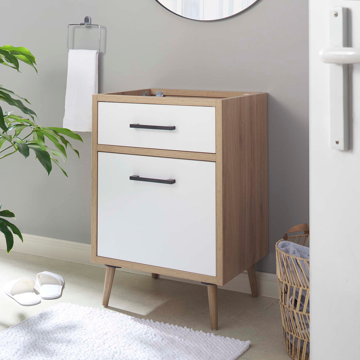 Maverick 24" Bathroom Vanity Cabinet Sink Basin Not Included - Oak White