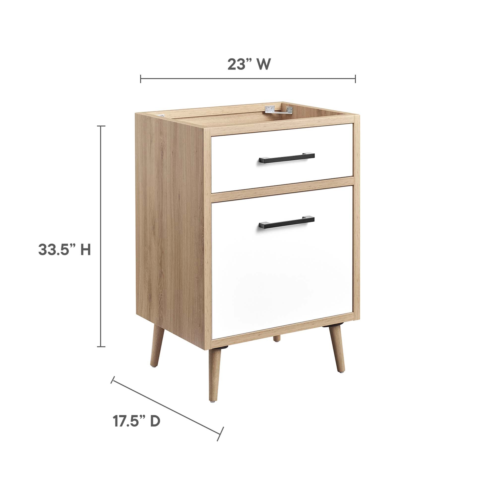 Maverick 24" Bathroom Vanity Cabinet Sink Basin Not Included - Oak White