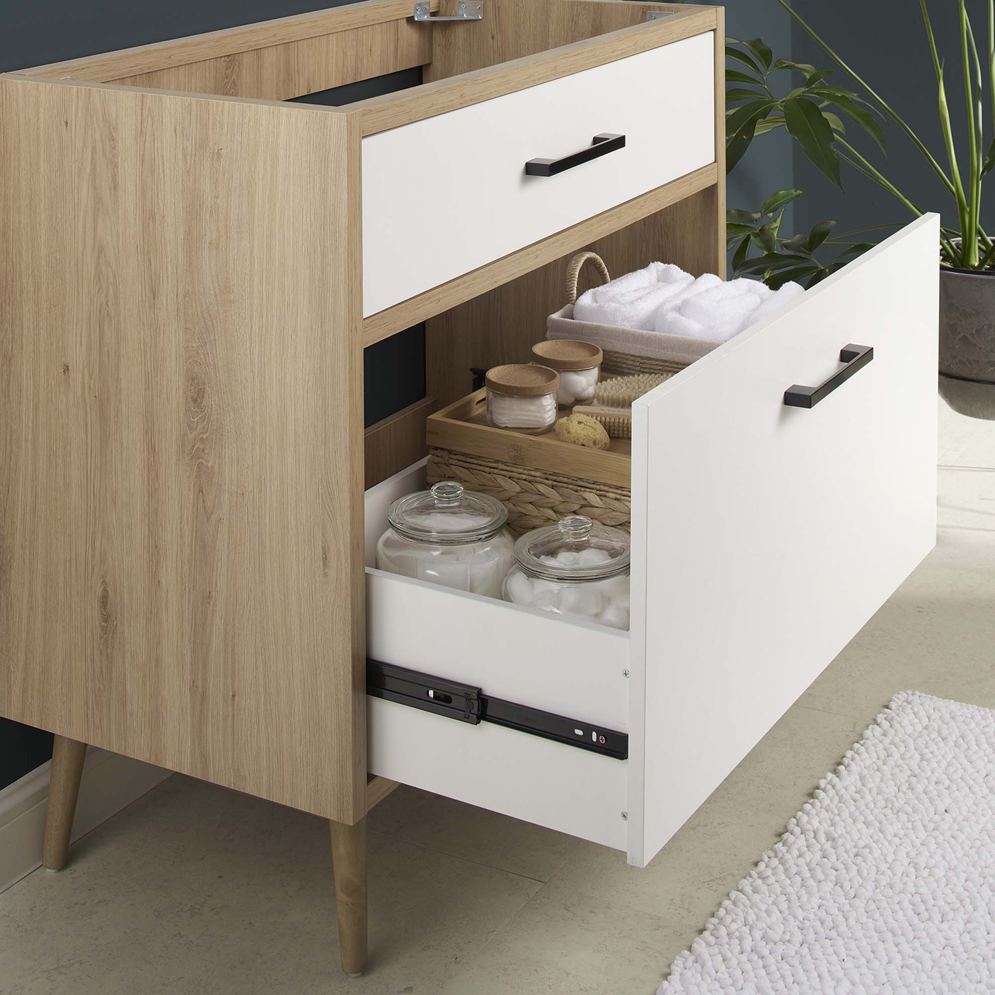 Maverick 36" Bathroom Vanity Cabinet Sink Basin Not Included - Oak White