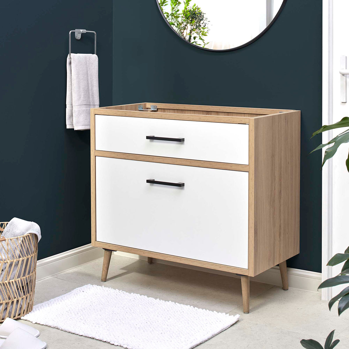 Maverick 36" Bathroom Vanity Cabinet Sink Basin Not Included - Oak White
