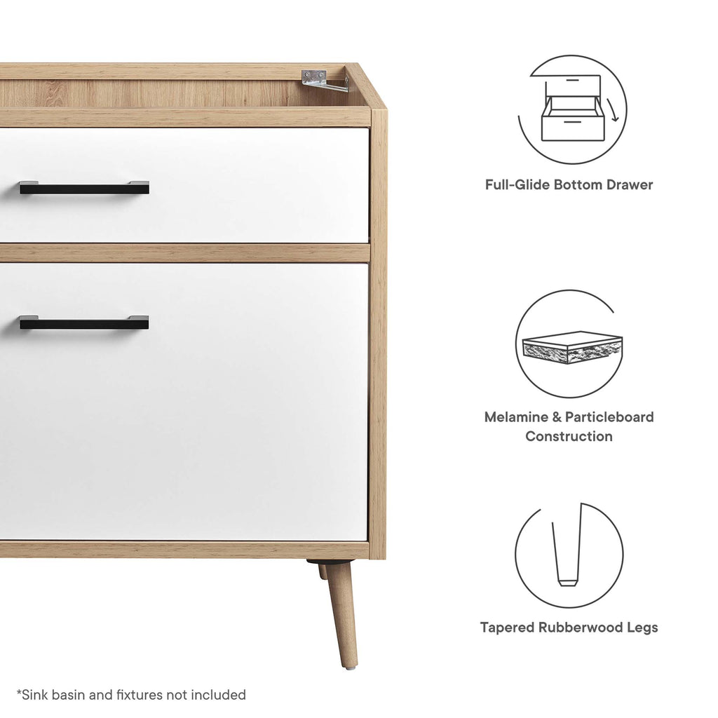 Maverick 36" Bathroom Vanity Cabinet Sink Basin Not Included - Oak White