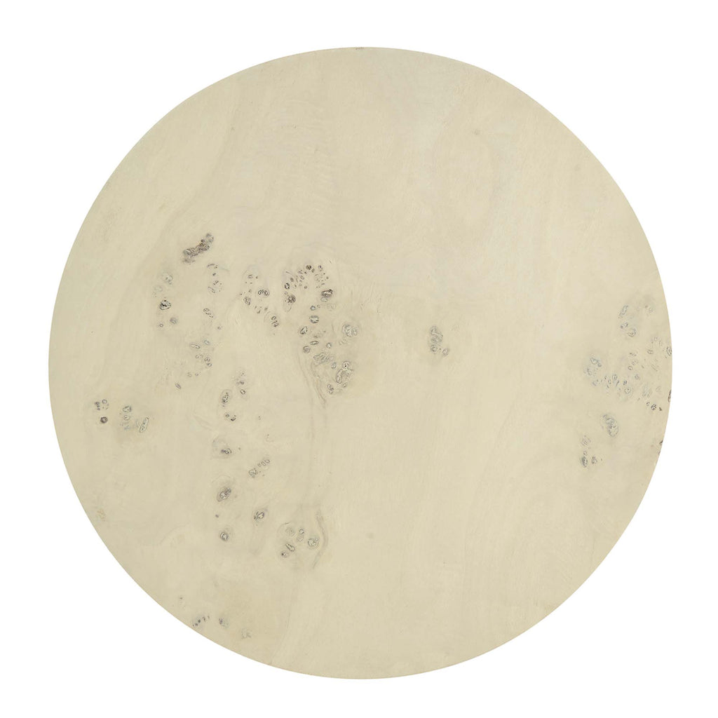 Cosmos 16" Round Burl Wood Side Table - Bleached Burl