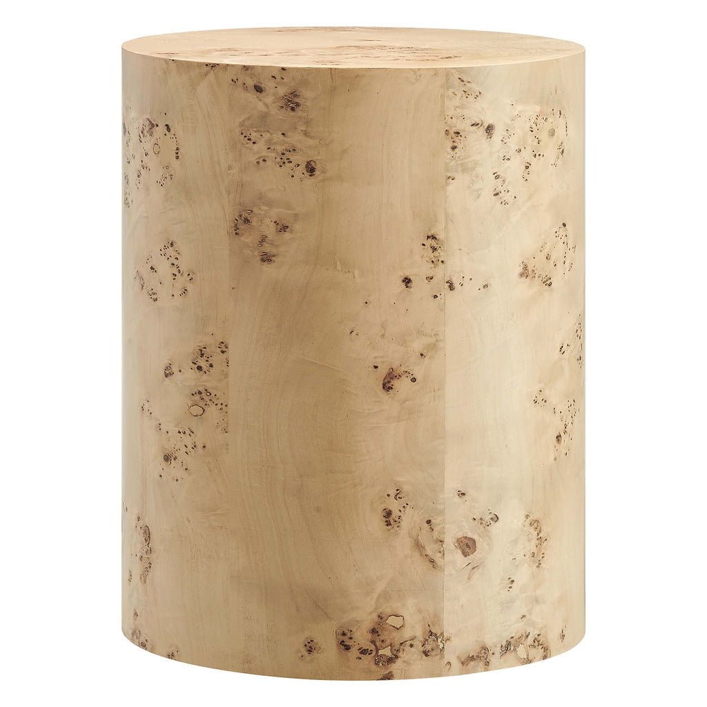 Cosmos 16" Round Burl Wood Side Table - Natural Burl