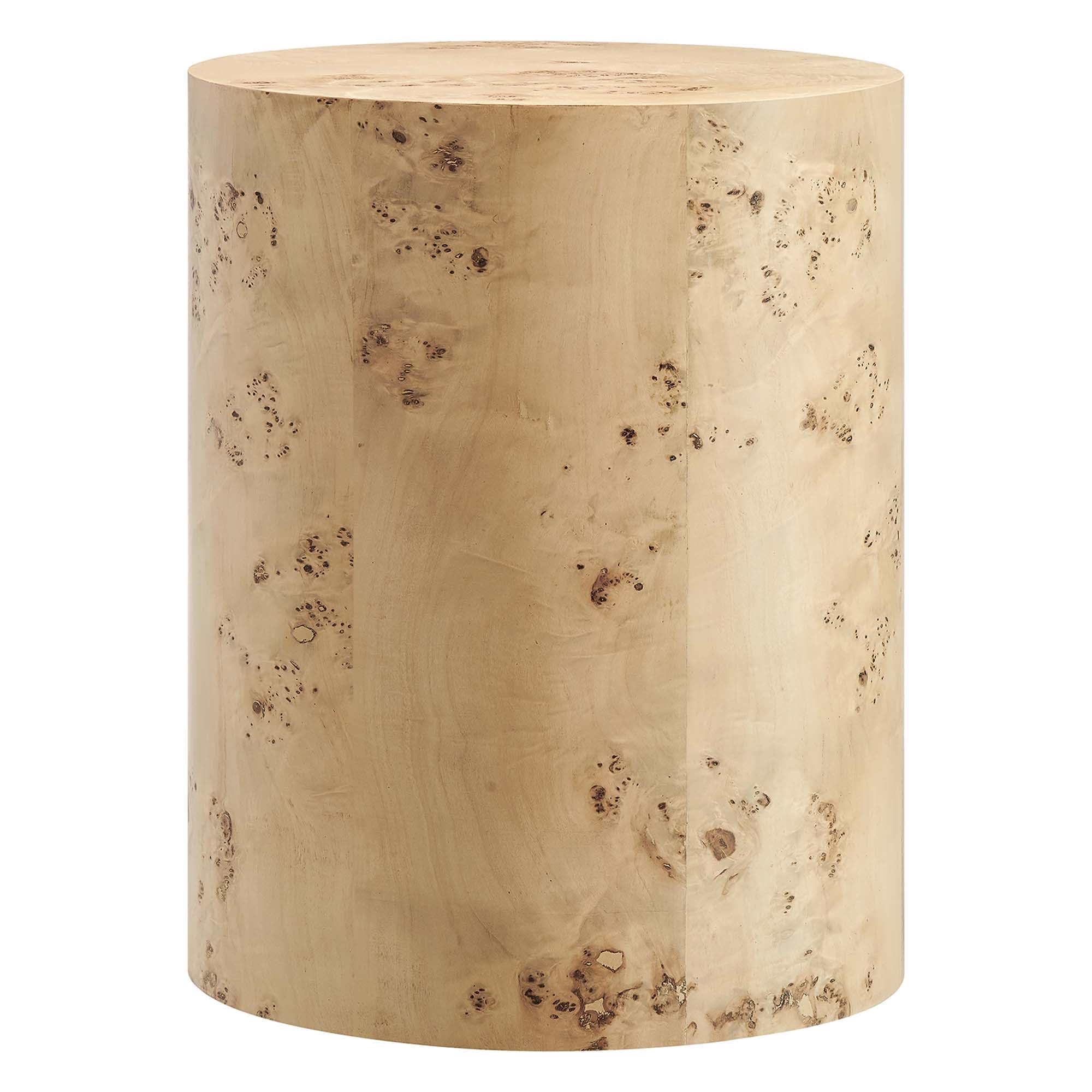 Cosmos 16" Round Burl Wood Side Table - Natural Burl