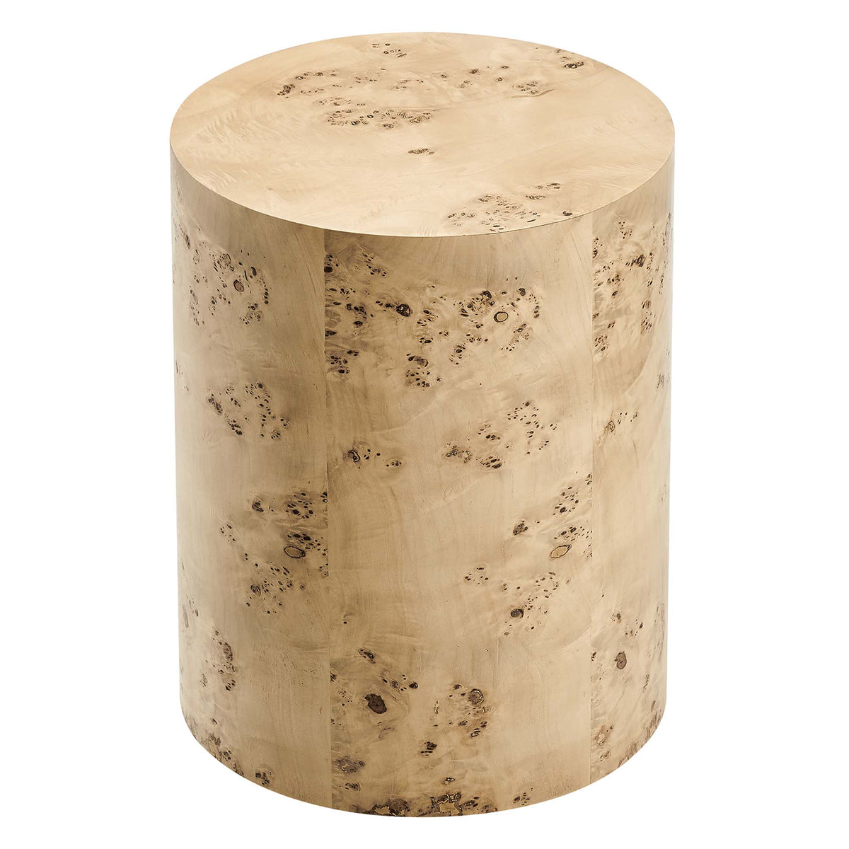 Cosmos 16" Round Burl Wood Side Table - Natural Burl