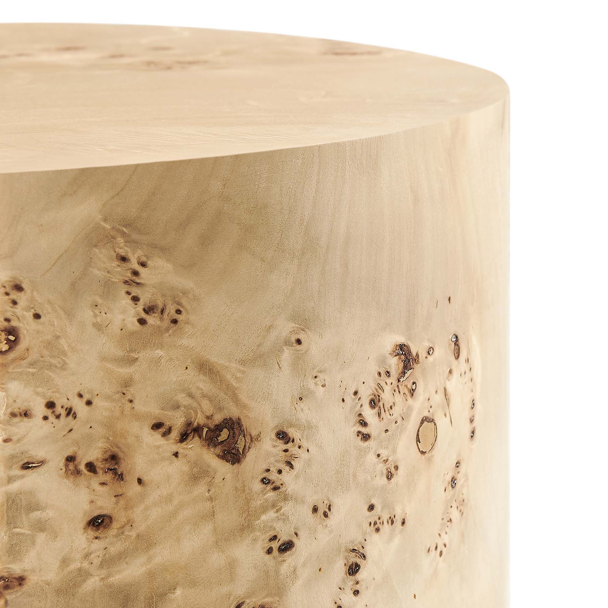 Cosmos 16" Round Burl Wood Side Table - Natural Burl