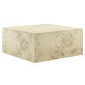Cosmos 36" Square Burl Wood Coffee Table - Bleached Burl