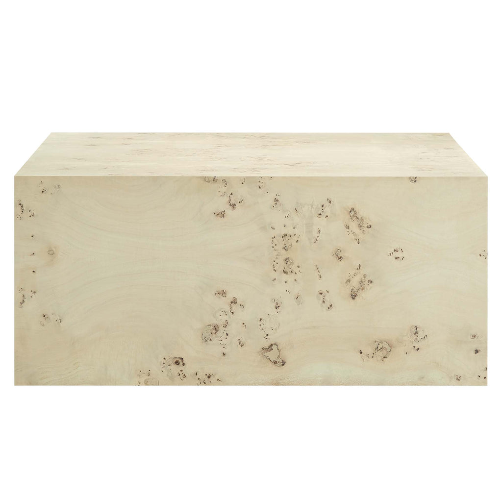Cosmos 36" Square Burl Wood Coffee Table - Bleached Burl